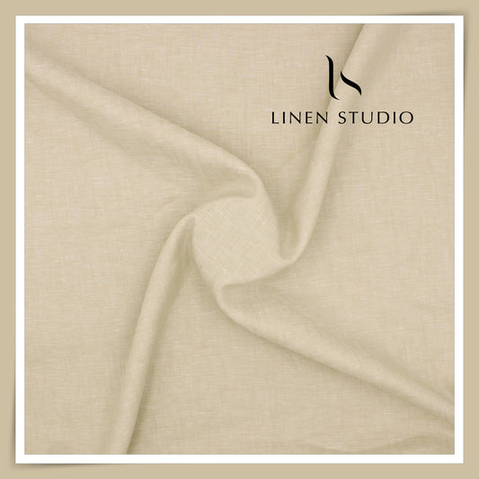 100 LEA PREMIUM Linen Plain Shirting by Burgoyne - Mellow Yellow (NEW)