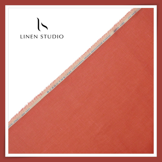 Burgoyne Exclusive 100 Lea Linen Premium Shirting - Rustic Terracotta (NEW)