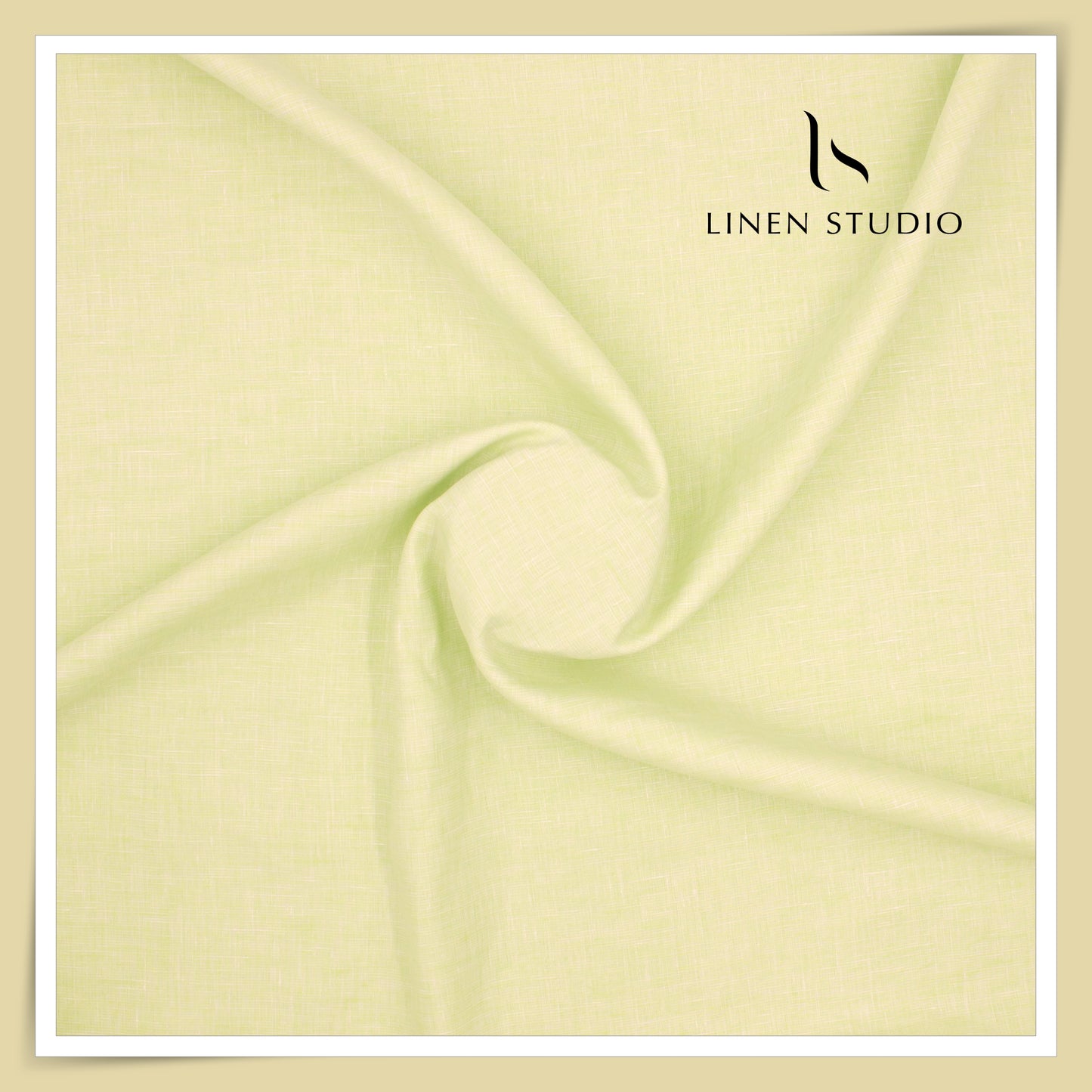 Burgoyne Exclusive 100 Lea Linen Premium Shirting - Minty Yellow (NEW)