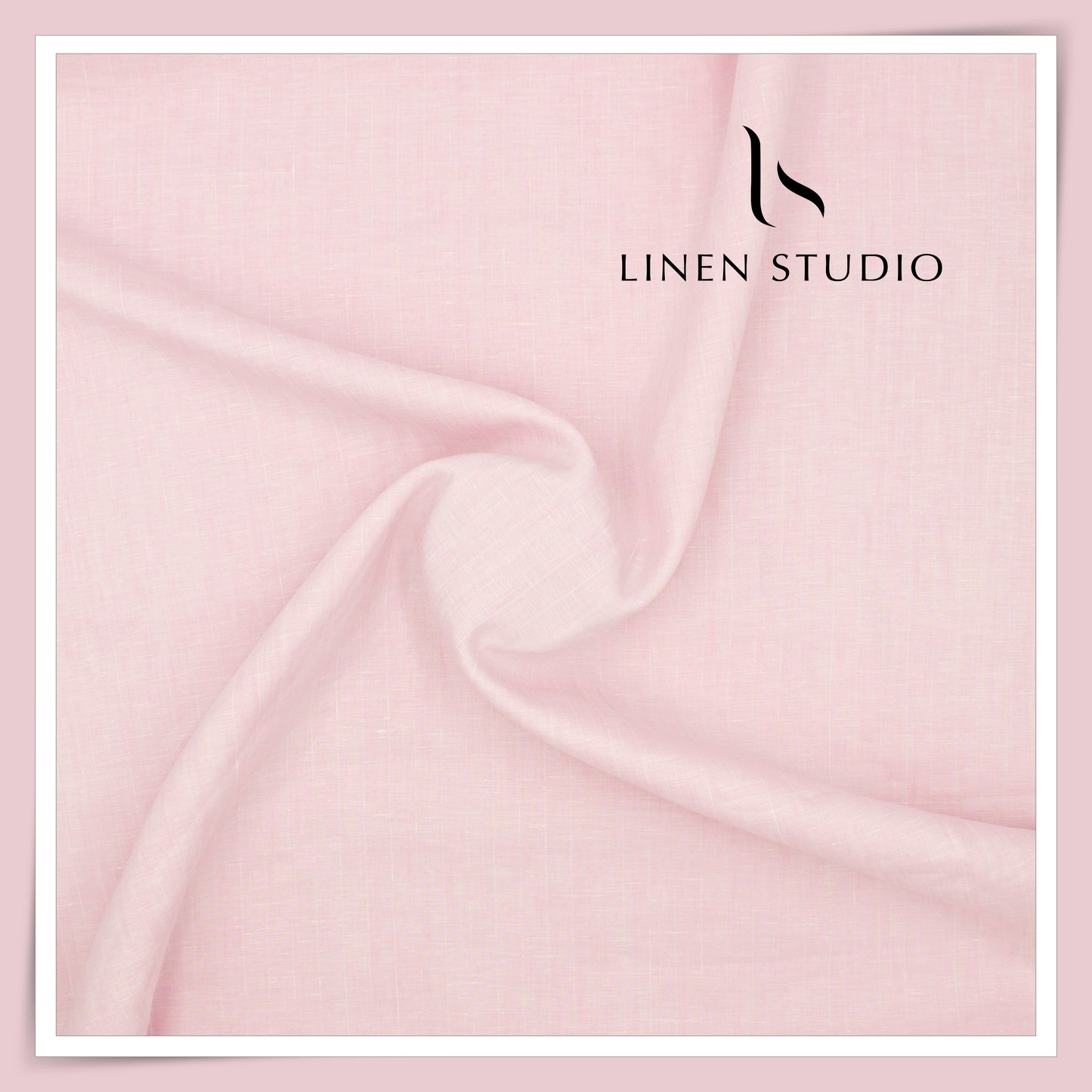 100 LEA PREMIUM Linen Plain Shirting by Burgoyne - Pastel Pink (NEW)