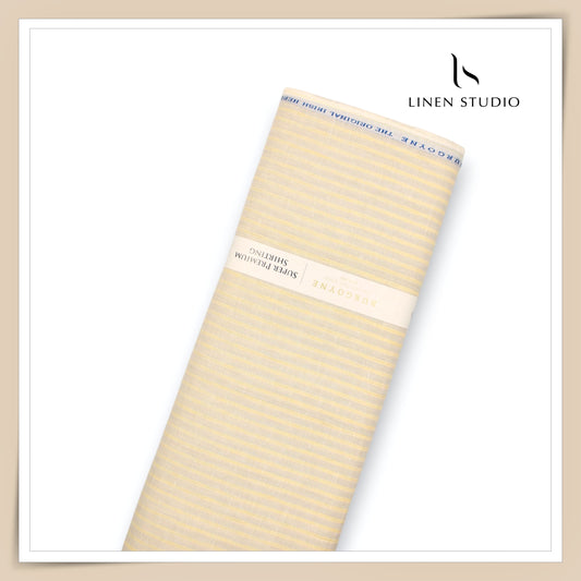 Burgoyne Exclusive 100 Lea Linen Premium Shirting - Elegant Stripes (NEW)