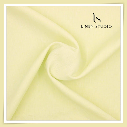 100 LEA PREMIUM Linen Plain Shirting by Burgoyne - Bright Lemon Yellow (NEW)