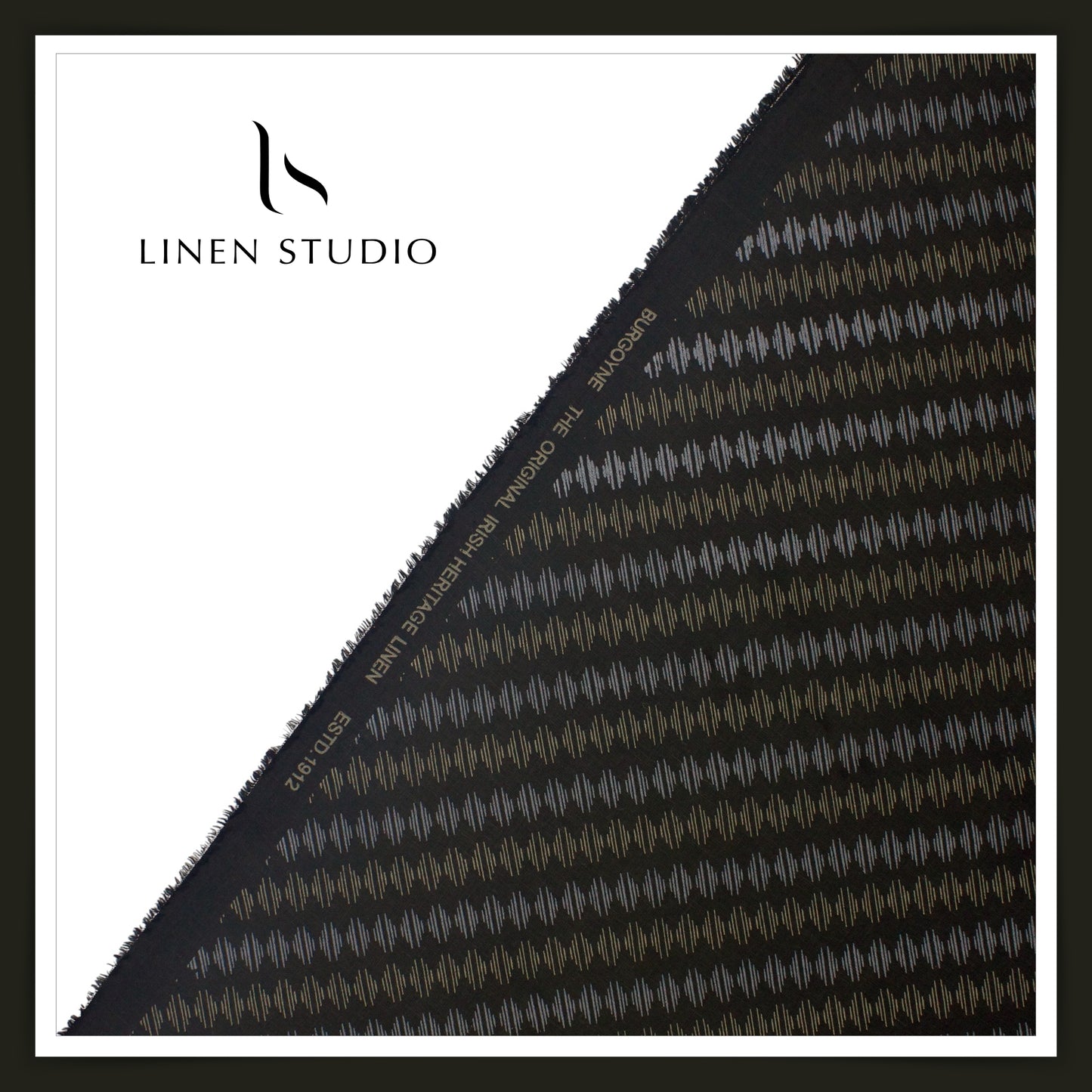 Burgoyne 60 Lea Premium Linen Printed Shirting -  Black Line (NEW)