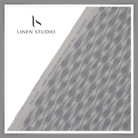 60 Lea Printed Linen Shirting by Burgoyne - Oslo Grey