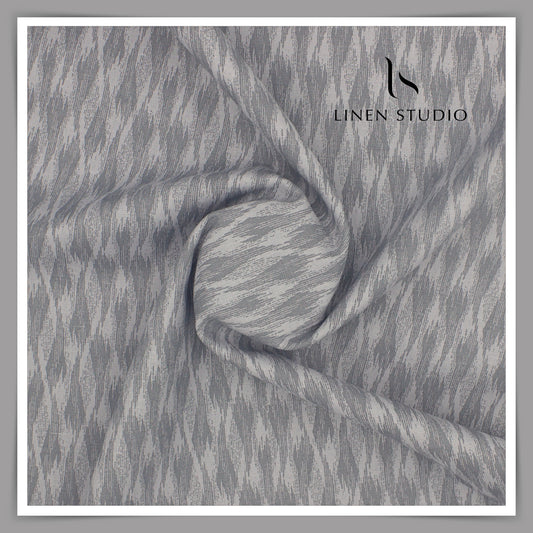 60 Lea Printed Linen Shirting by Burgoyne - Oslo Grey