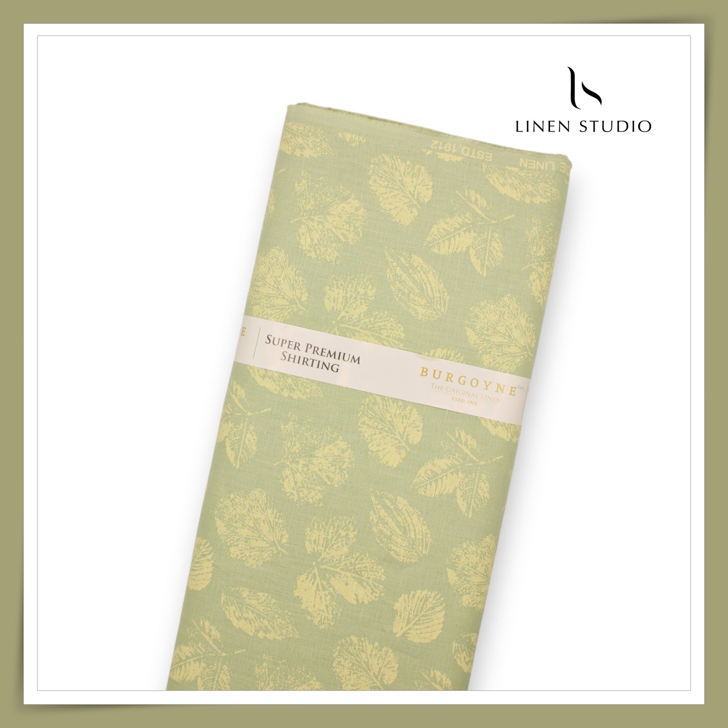 Burgoyne 60 Lea Premium Linen Printed Shirting -  Leaf Designs (NEW) (Highest Selling)