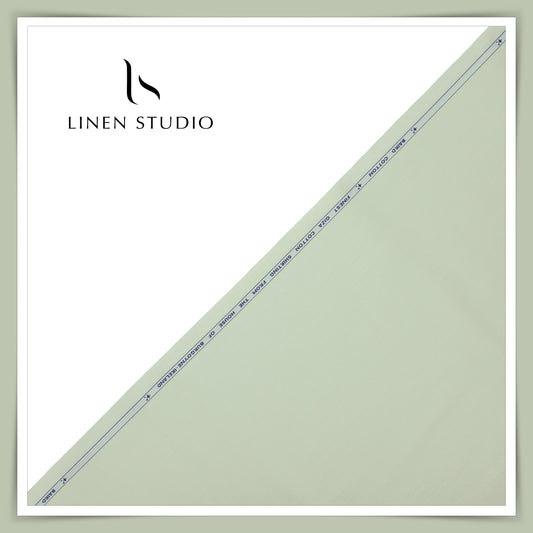 100% Giza Cotton Shirting by Burgoyne Ireland - Pastel Green (NEW)
