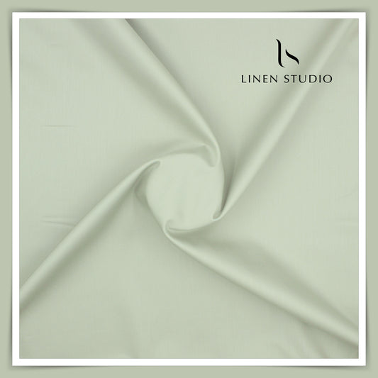 100% Giza Cotton Shirting by Burgoyne Ireland - Pastel Green (NEW)