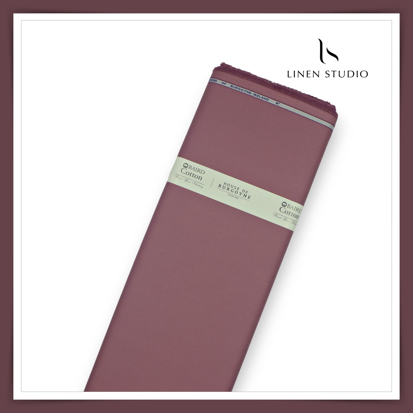 100% Giza Cotton Shirting by Burgoyne Ireland - Dark Mauve (NEW)