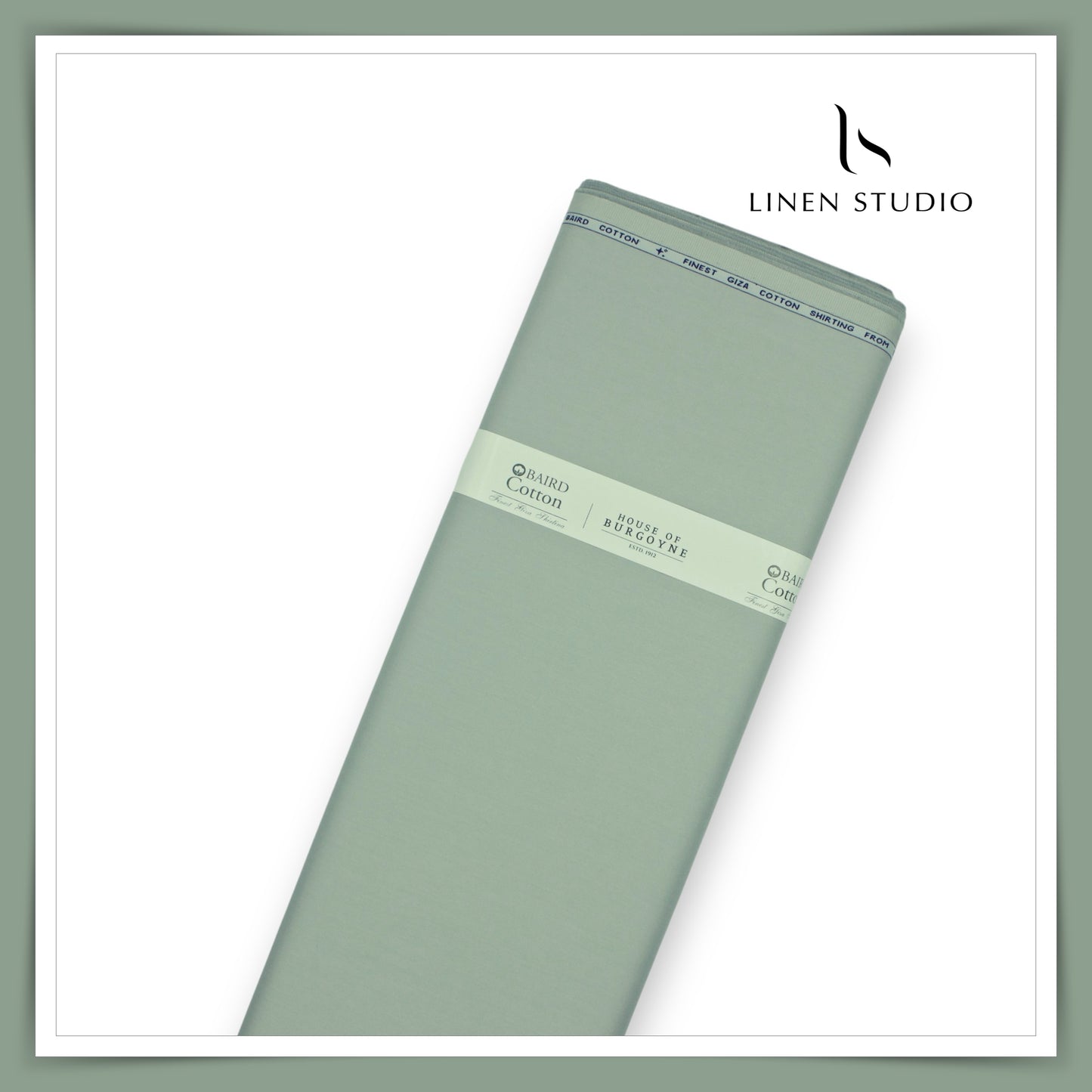 100% Giza Cotton Shirting by Burgoyne Ireland - Spanish Green (NEW)