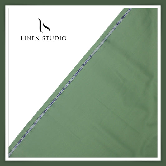 100% Giza Cotton Shirting by Burgoyne Ireland - Sage Green (NEW)
