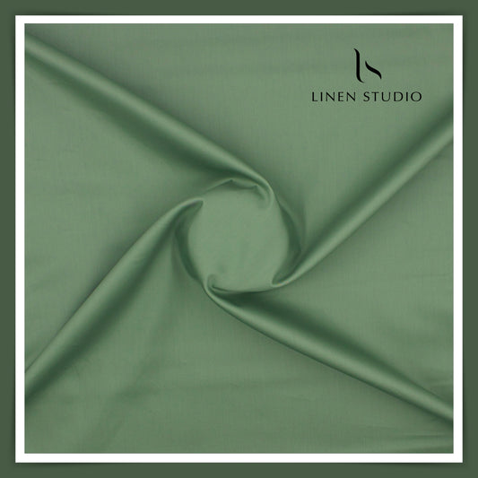 100% Giza Cotton Shirting by Burgoyne Ireland - Sage Green (NEW)