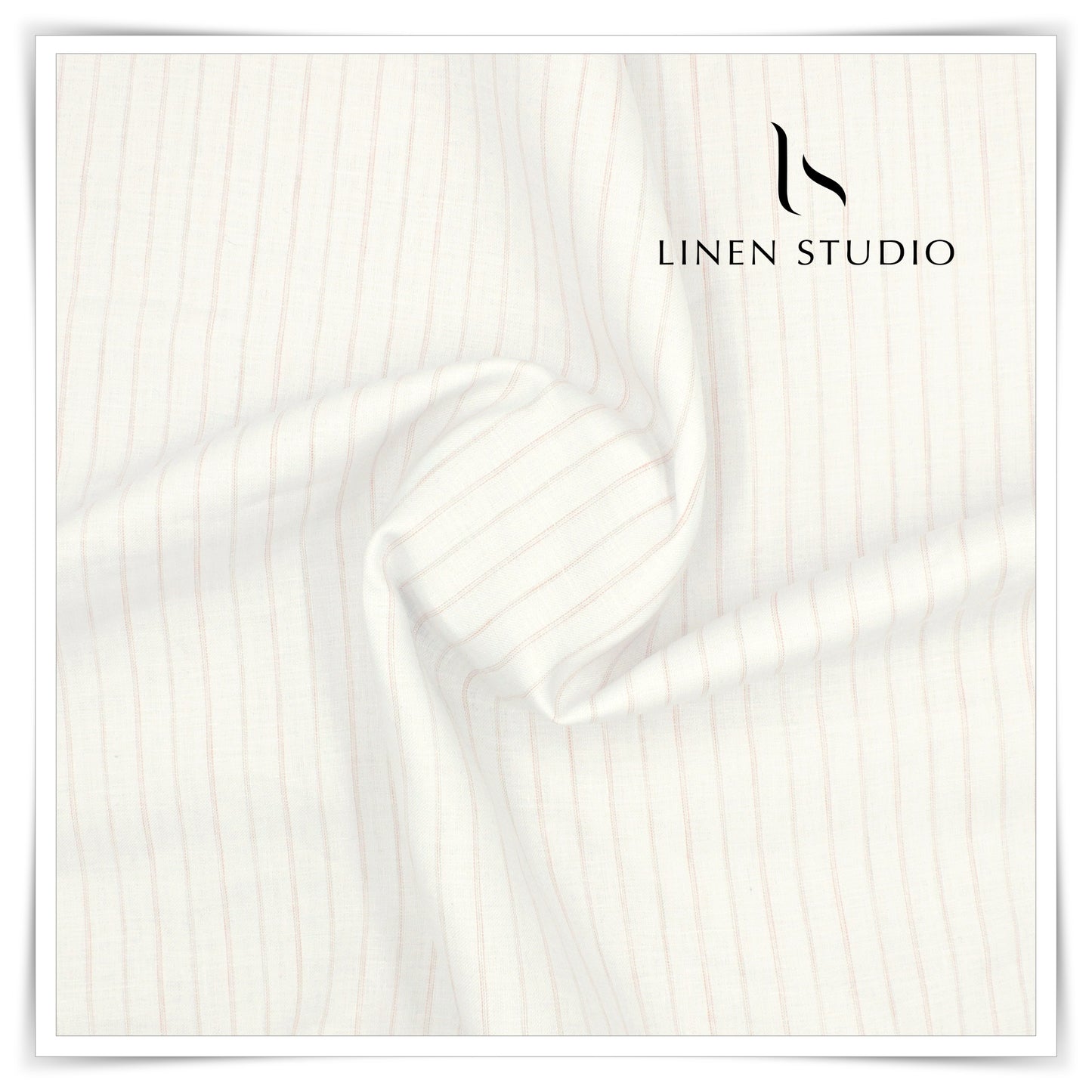 80 Lea Twill Shirting by Burgoyne - White with Pink Stripes (Highest Selling)