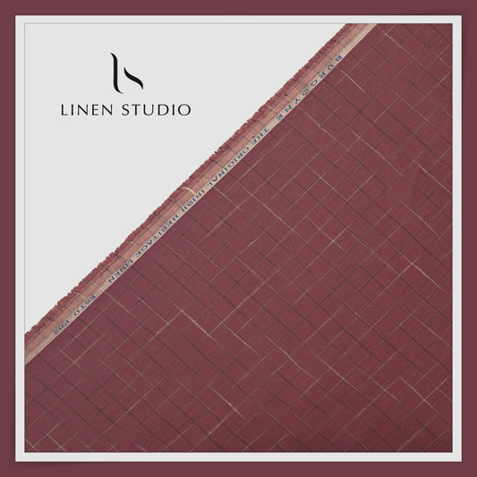 70 Lea Luxury Shirting by Burgoyne - Copper Red Checks (NEW)
