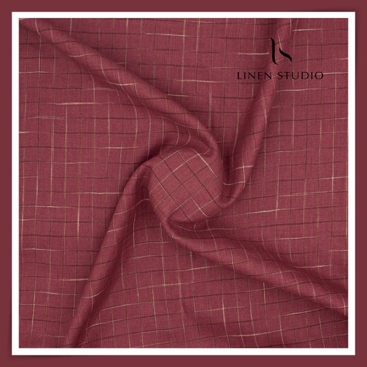 70 Lea Luxury Shirting by Burgoyne - Copper Red Checks (NEW)