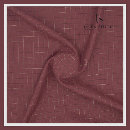 70 Lea Luxury Shirting by Burgoyne - Copper Red Checks (NEW)