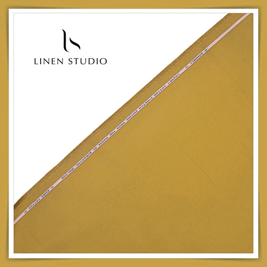 2 Ply 100% Cotton Suiting by Burgoyne Ireland - Brass (Satin Finish)