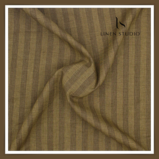 70 Lea Luxury Shirting by Burgoyne - Broad Brown Stripes (NEW)