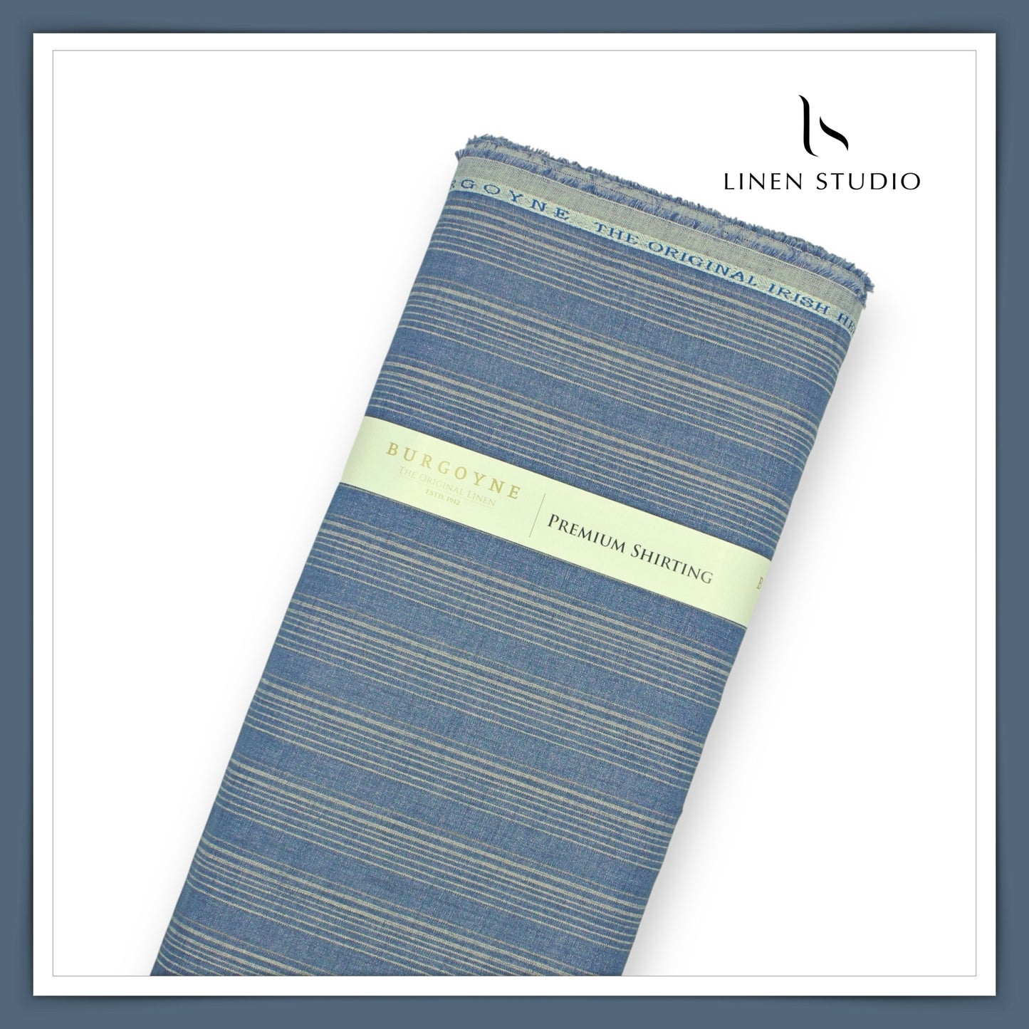 70 Lea Luxury Shirting by Burgoyne - Comet Blue Stripes (NEW)