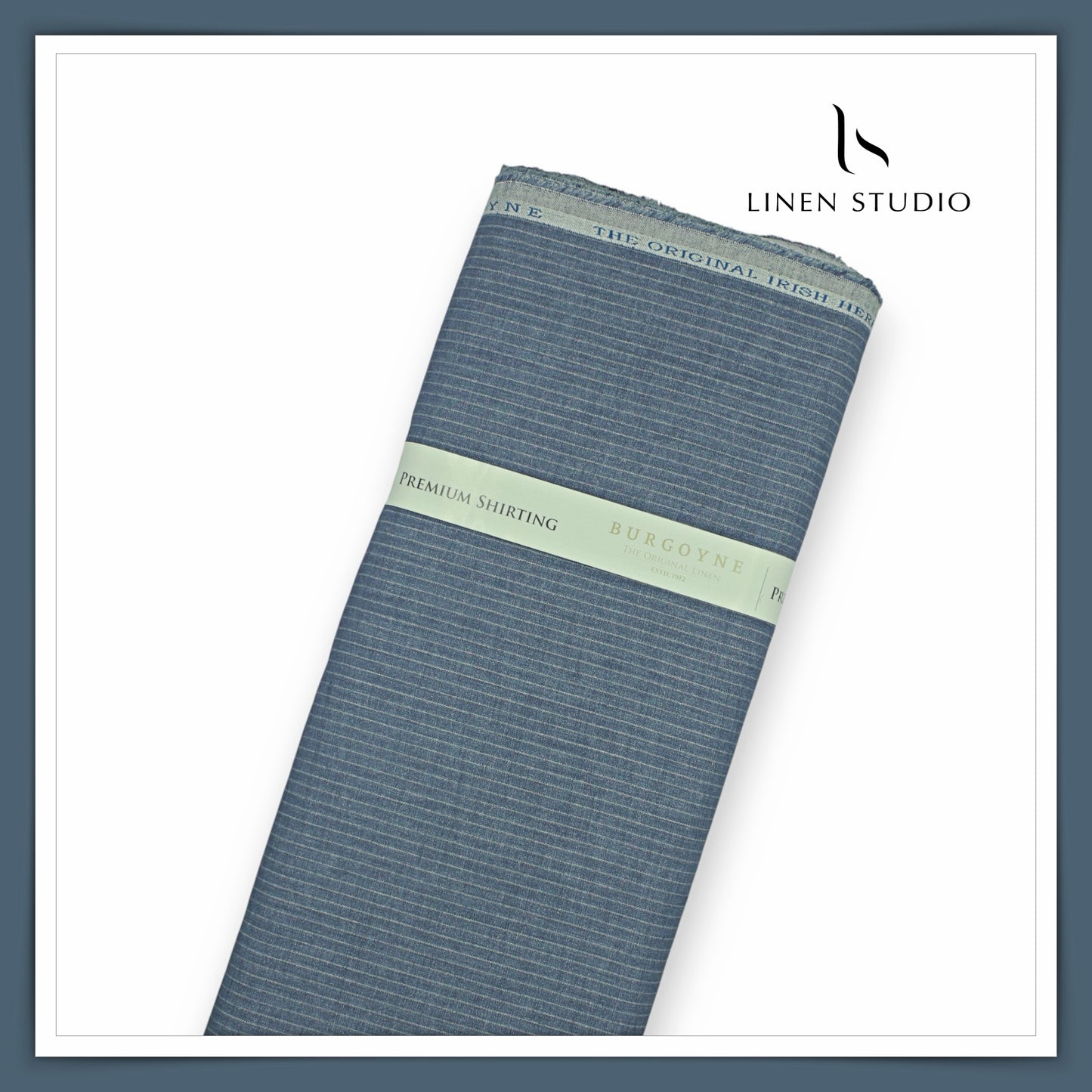 70 Lea Luxury Shirting by Burgoyne - Marble Blue Stripes (NEW)