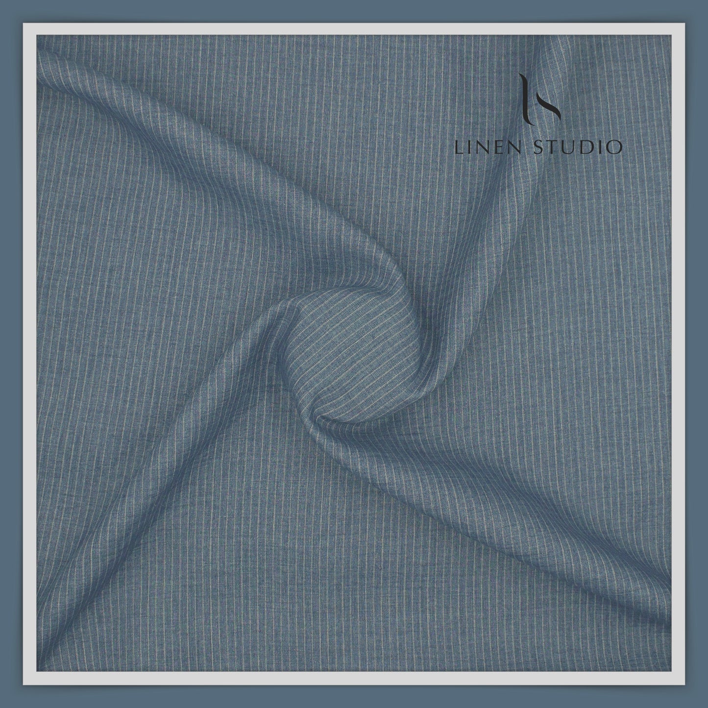 70 Lea Luxury Shirting by Burgoyne - Marble Blue Stripes (NEW)
