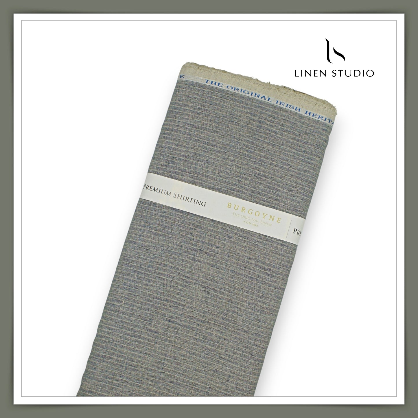 70 Lea Luxury Shirting by Burgoyne - Rustic Grey Stripes (NEW)