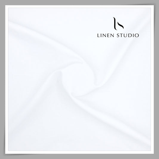 70% Cotton 30% Linen SCENTED Shirting by Burgoyne - Bright White (NEW)