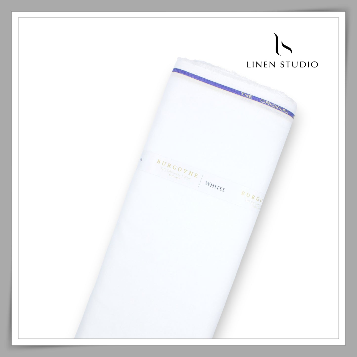 70% Cotton 30% Linen SCENTED Shirting by Burgoyne - Bright White (NEW)