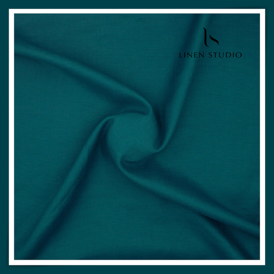 Burgoyne Premium Linen 70 Lea Shirting - Deep Teal (NEW)
