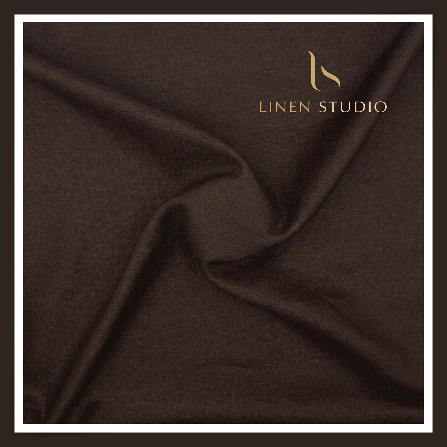 Burgoyne Premium Linen 70 Lea Plain Shirting - Black Coffee (NEW)