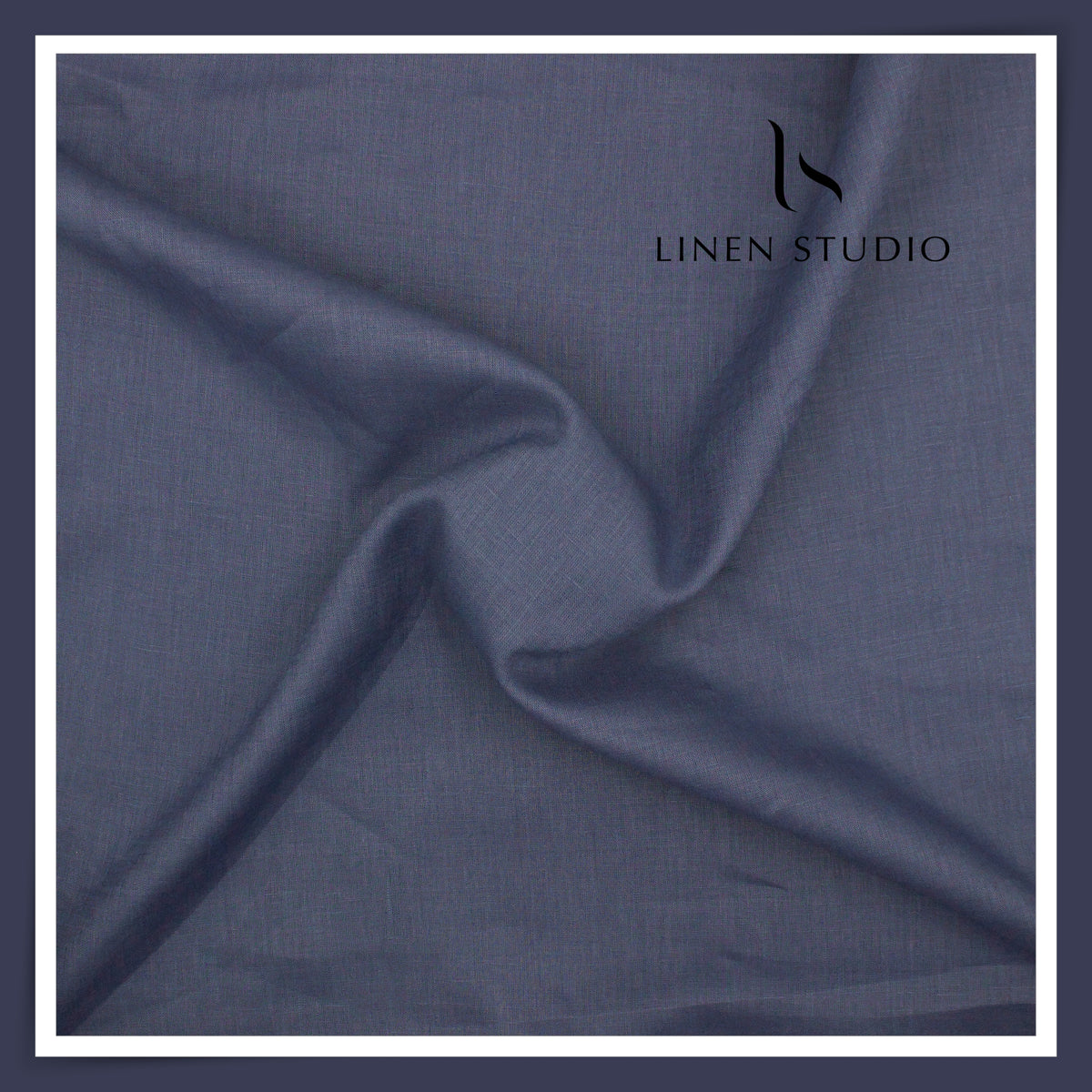 Burgoyne Premium Linen 70 Lea Plain Shirting -Blue Basalt  (NEW)
