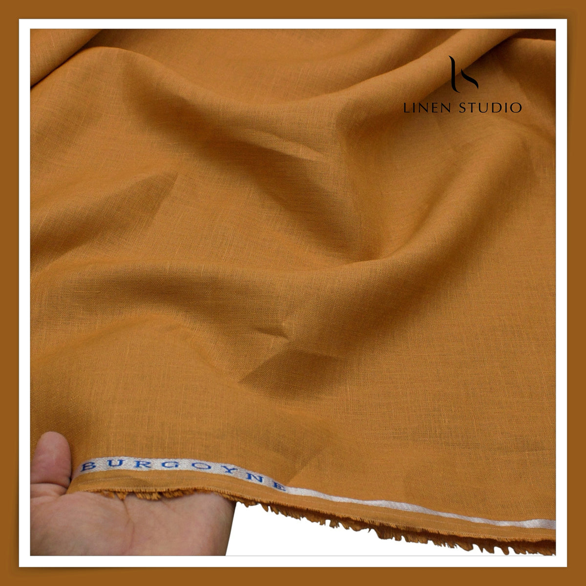 Burgoyne Premium Linen 70 Lea Plain Shirting - Caramel (NEW) (Highest Selling)