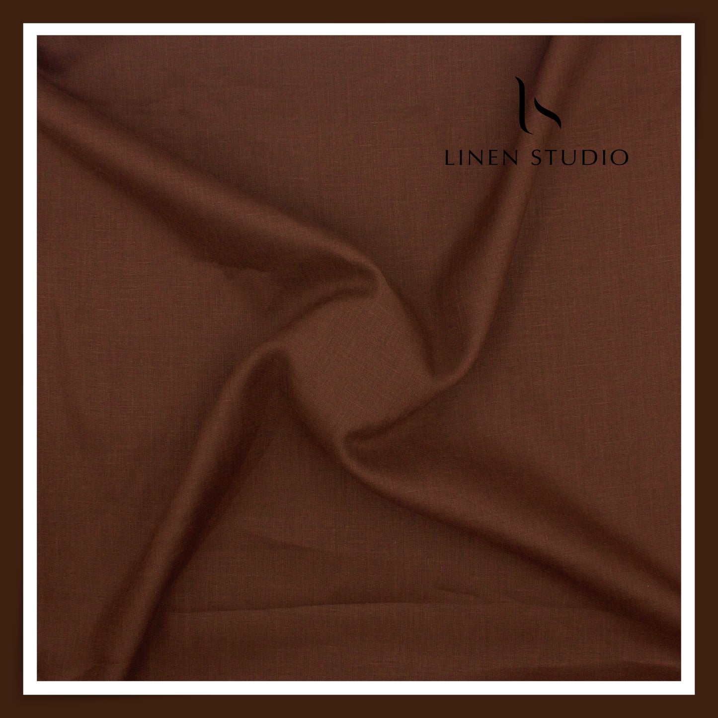 Burgoyne Premium Linen 70 Lea Plain Shirting - Derby Brown (NEW)