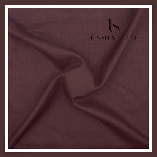 Burgoyne Premium Linen 70 Lea Plain Shirting - Cherry Laquer (NEW)
