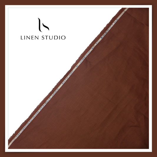 Burgoyne Premium Linen 70 Lea Plain Shirting - Cinnamon (NEW)
