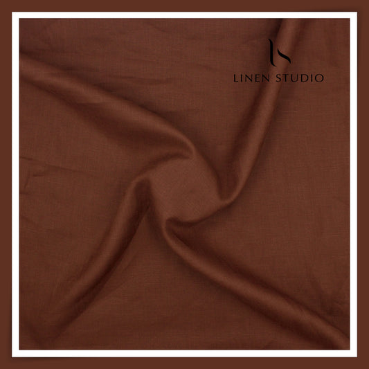Burgoyne Premium Linen 70 Lea Plain Shirting - Cinnamon (NEW)