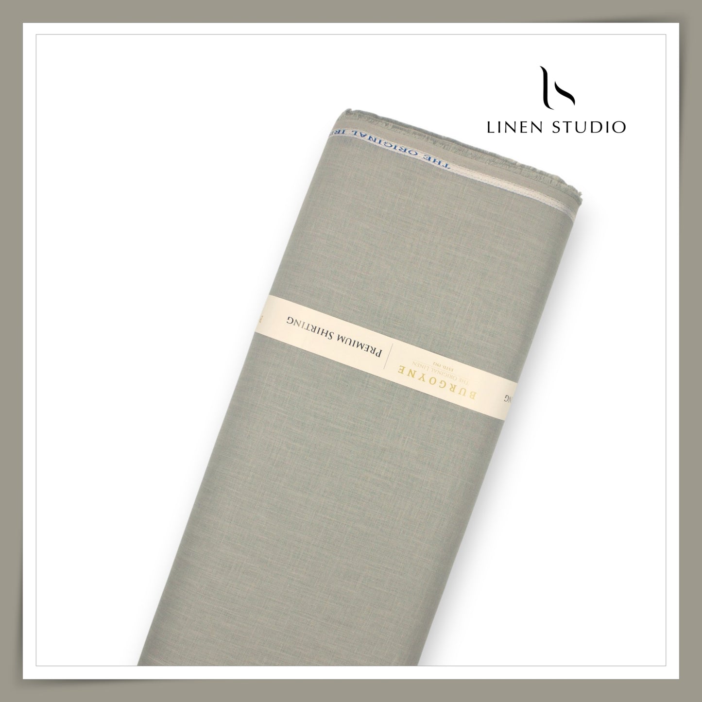 Burgoyne Premium Linen 70 Lea Plain Shirting - Circular Grey (NEW)