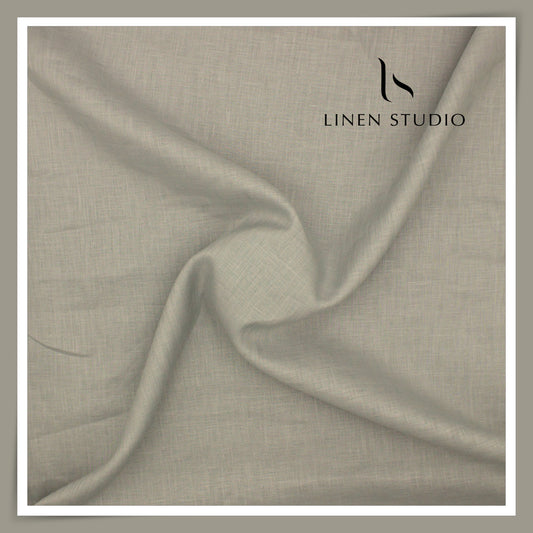 Burgoyne Premium Linen 70 Lea Plain Shirting - Circular Grey (NEW)