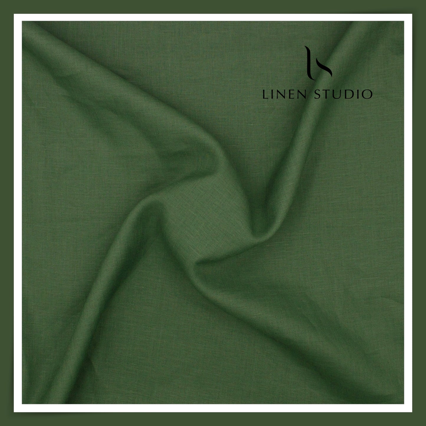 Burgoyne Premium Linen 70 Lea Plain Shirting - Lunar Green (NEW)