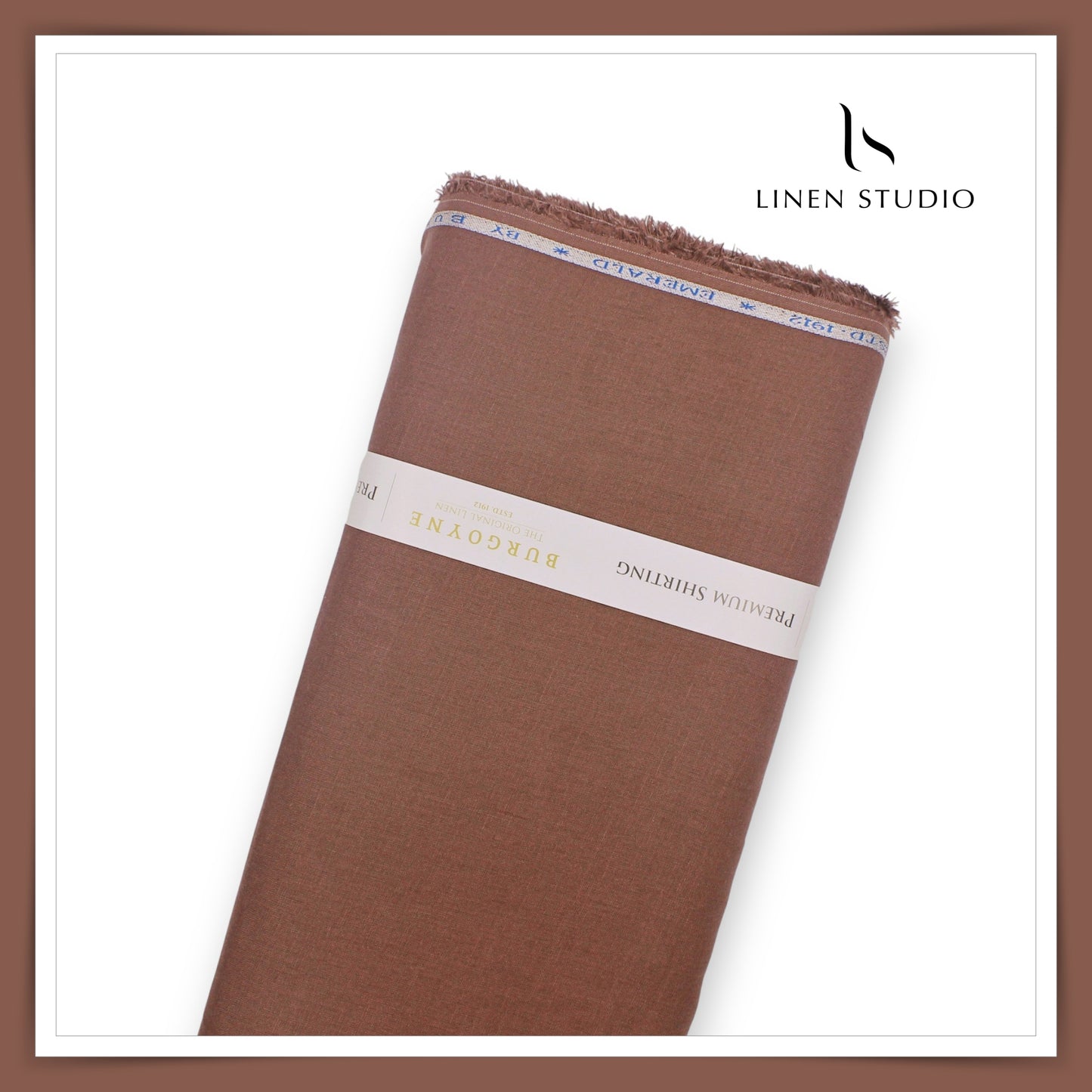 Burgoyne Premium Linen 70 Lea Shirting - Hot Chocolate (NEW)