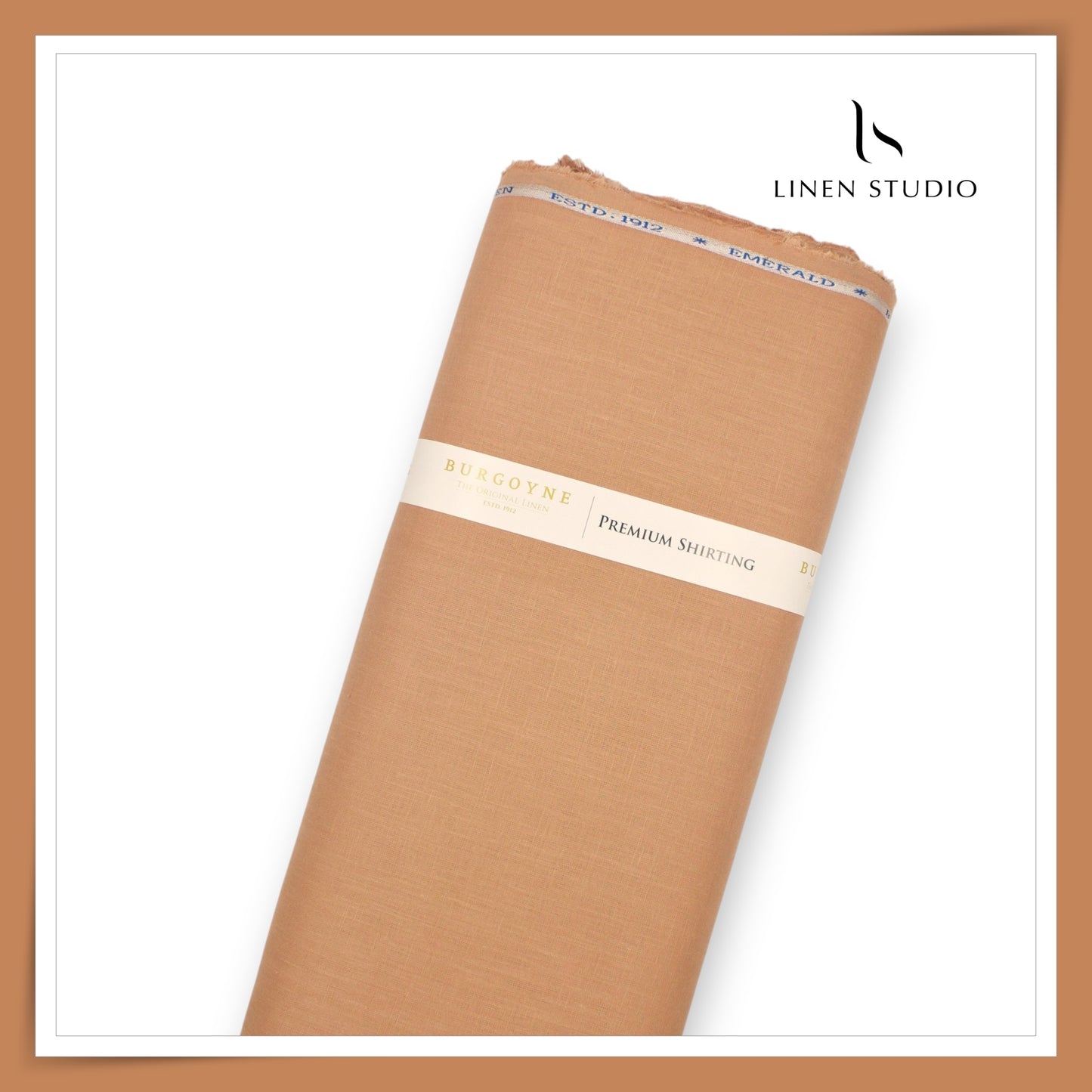 Burgoyne Premium Linen 70 Lea Plain Shirting - Italian Clay (NEW)
