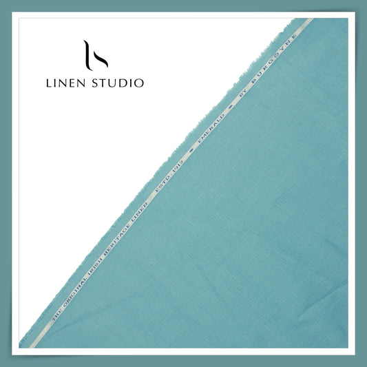 Burgoyne Premium Linen 70 Lea Shirting - Neptune Blue (NEW)