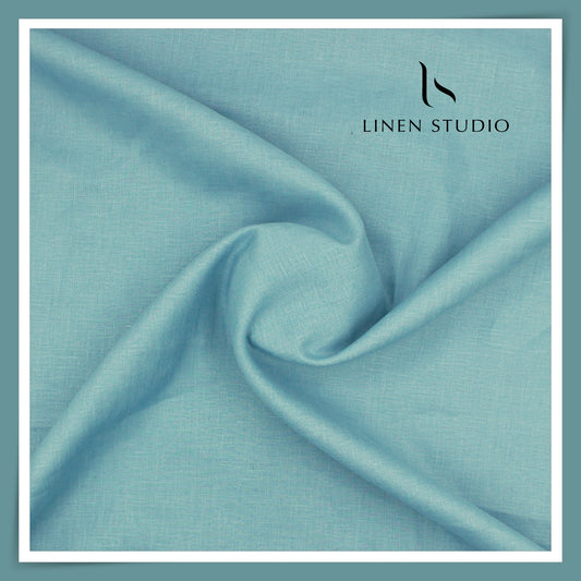 Burgoyne Premium Linen 70 Lea Shirting - Neptune Blue (NEW)