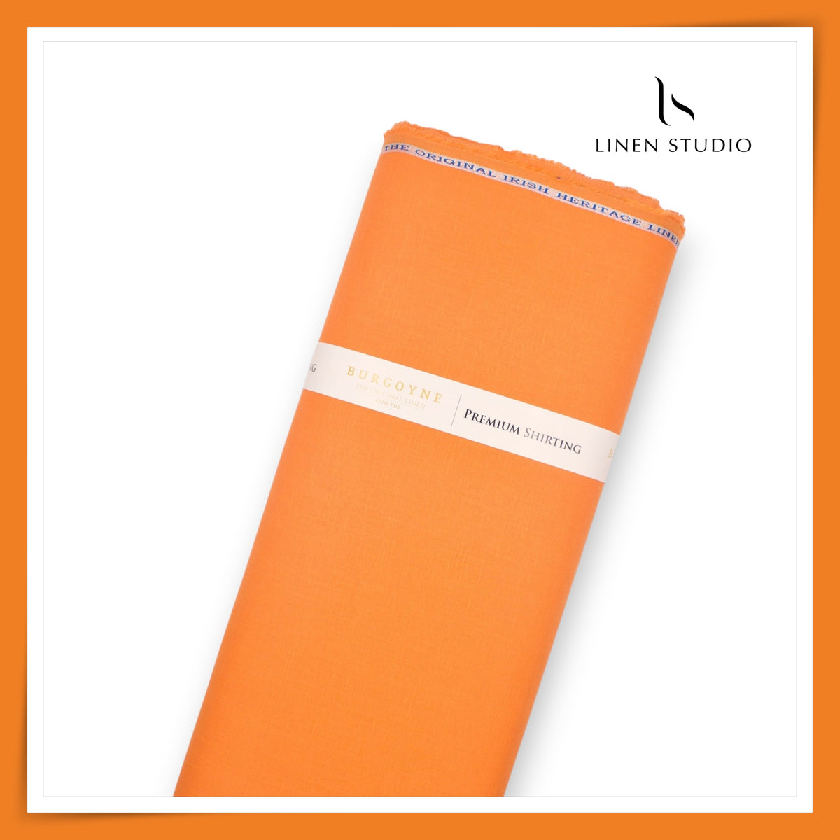 Burgoyne Premium Linen 70 Lea Plain Shirting - Pumpkin Orange (NEW)
