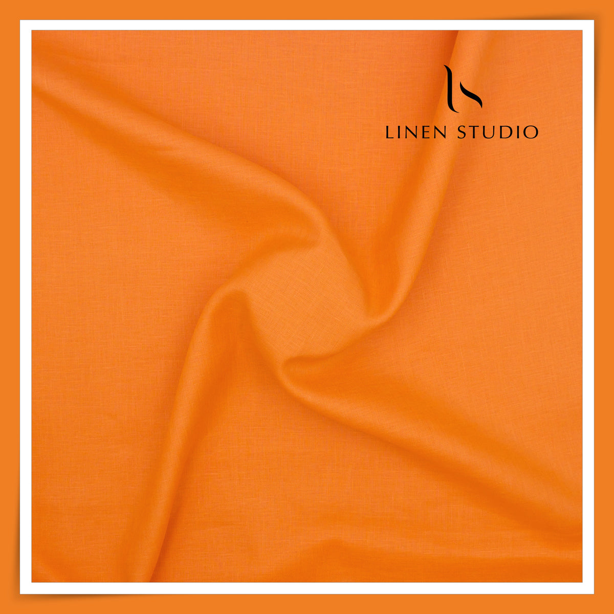 Burgoyne Premium Linen 70 Lea Plain Shirting - Pumpkin Orange (NEW)