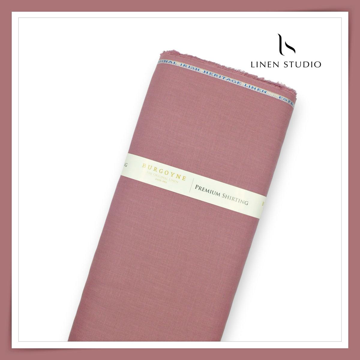 Burgoyne Premium Linen 70 Lea Plain Shirting - Rosewood (NEW)