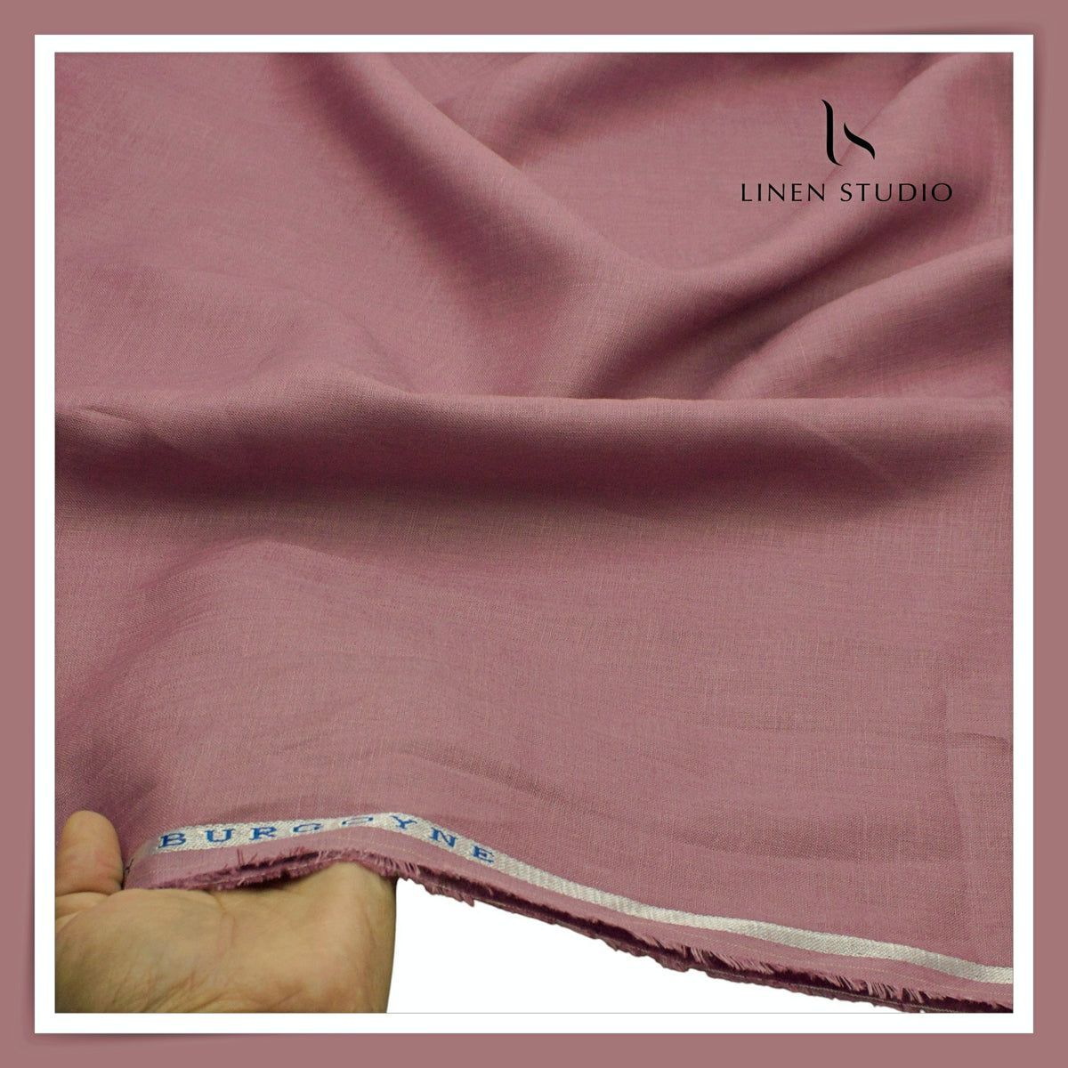 Burgoyne Premium Linen 70 Lea Plain Shirting - Rosewood (NEW)