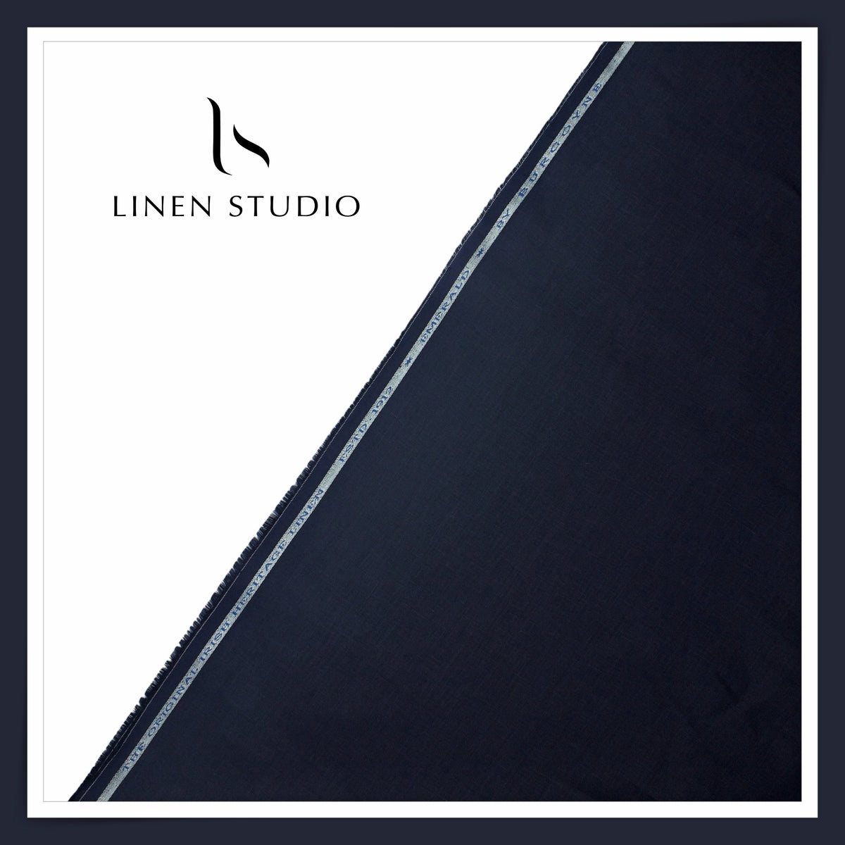 Burgoyne Premium Linen 70 Lea Plain Shirting - Midnight Navy (NEW)