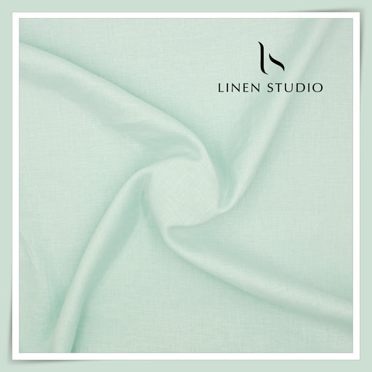 Burgoyne Premium Linen 70 Lea Plain Shirting - New Emerald (NEW)