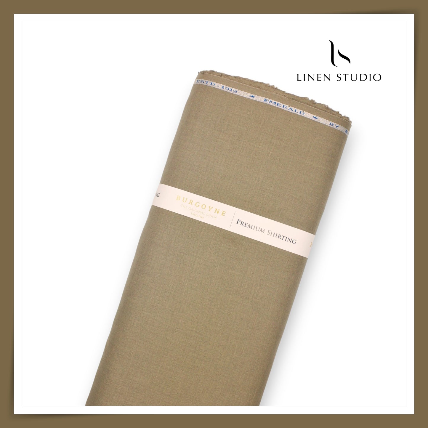 Burgoyne Premium Linen 70 Lea Plain Shirting - Wild Oak (NEW)